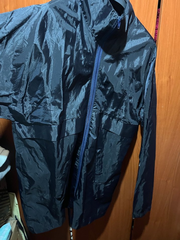 Siyah Erkek Midi Boy Fermuarlı Yağmurluk - Görsel 2