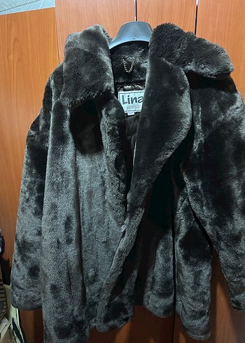 Kahverengi Kürk Detaylı Midi Kadın Mont - Görsel 4