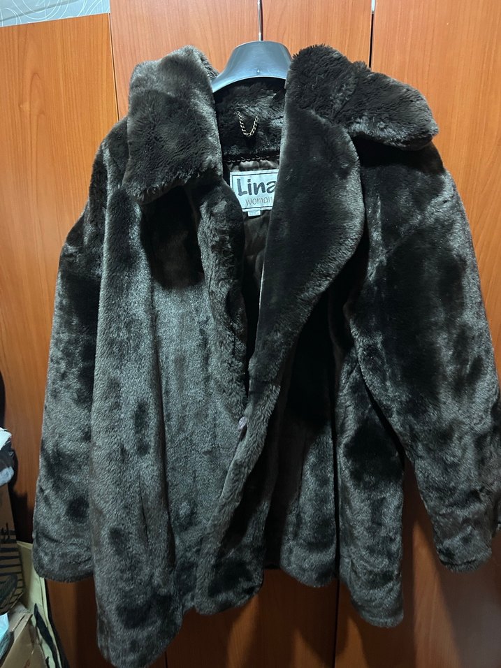 Kahverengi Kürk Detaylı Midi Kadın Mont - Görsel 5