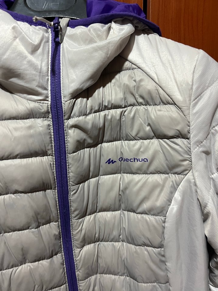 Kadın Bej Midi Mont, Fermuarlı, Kapüşonlu - Görsel 2