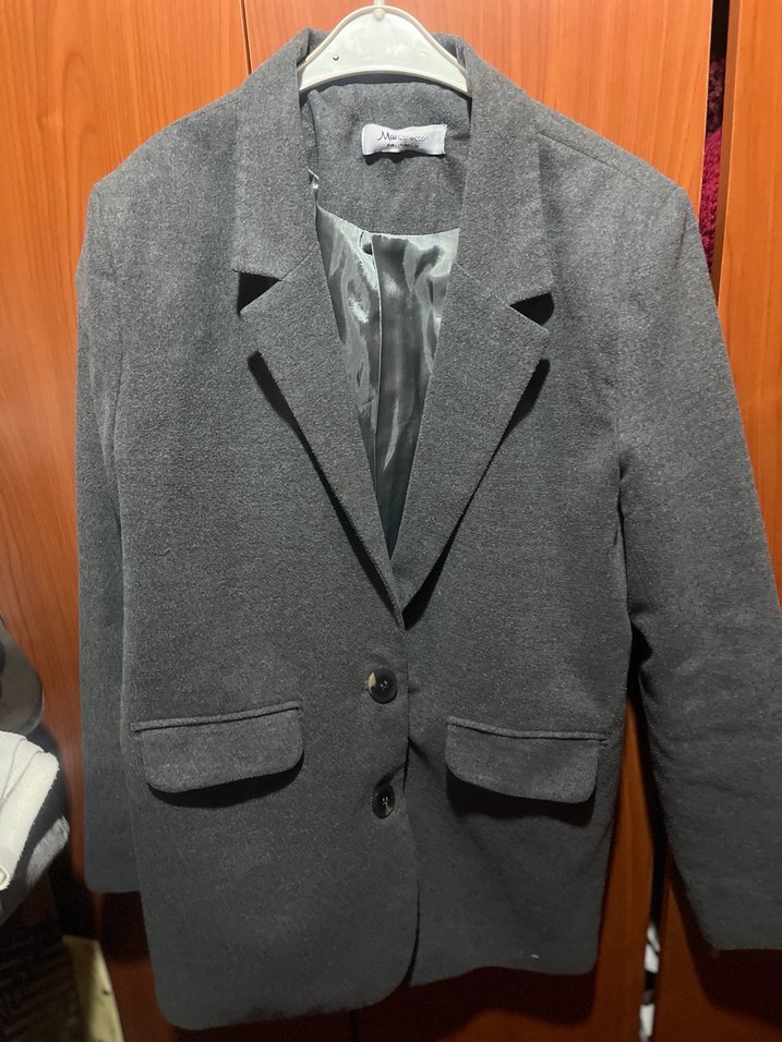 Gri Düğmeli Kadın Blazer Ceket - Görsel 2