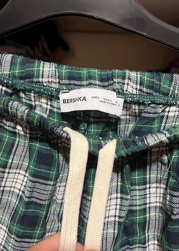 Zara Yeşil Ekose Rahat Pijama Altı