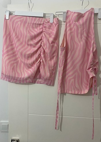 Primark Pembe Zebra Desenli Tül takım
