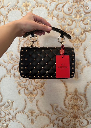  Beden siyah Renk Valentino Siyah Deri Kadın Çanta