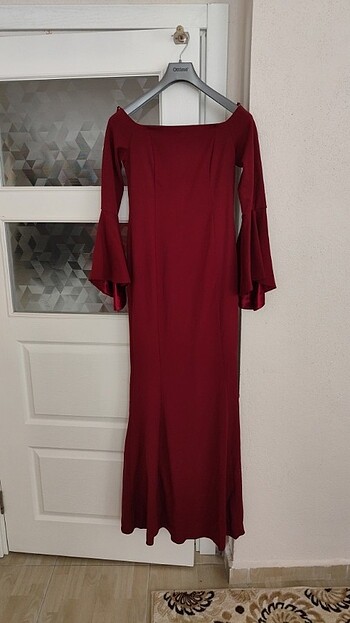 Bordo 40beden abiye elbise