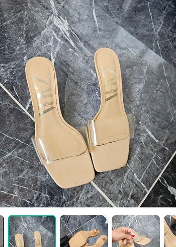 Zara Seffaf Bantli Bej Terlik