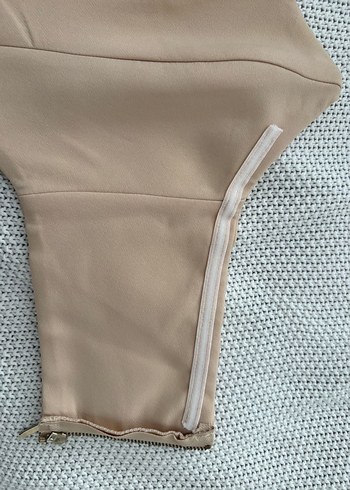 Bej Straplez Büstiyer Midi Boy - Görsel 7