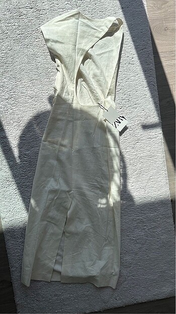 Zara Zara zw collection keten kumaşlı elbise