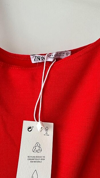 Zara Zara askılı kırmızı kalem elbise