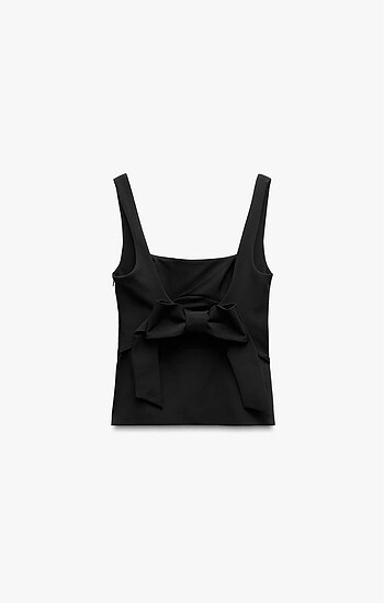 Zara Zara sırttan fiyonklu üst siyah