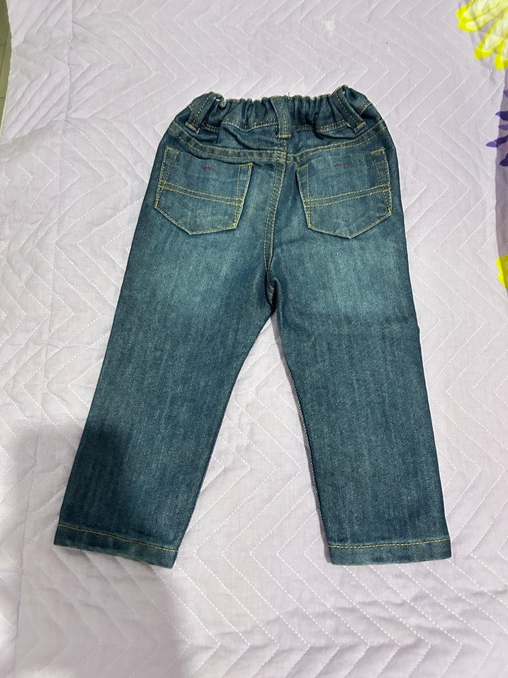 Düğmeli Erkek Çocuk Kot Pantolon - Görsel 3