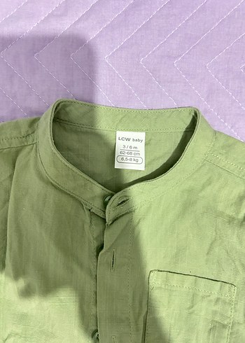LC Waikiki Yeşil Keten Erkek Çocuk Gömlek