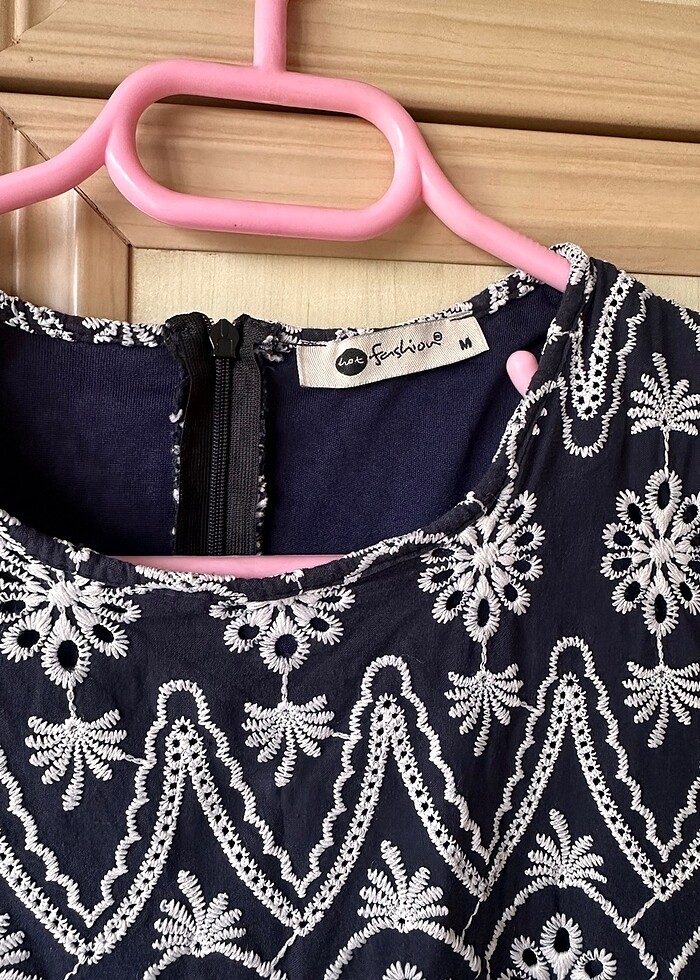 Lacivert renk elbise - Görsel 2