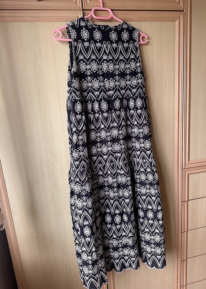 Lacivert renk elbise - Görsel 3