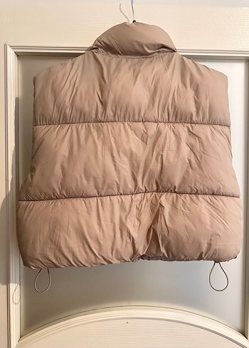 Bej Yüksek Yakalı Kadın Şişme Yelek - Görsel 3