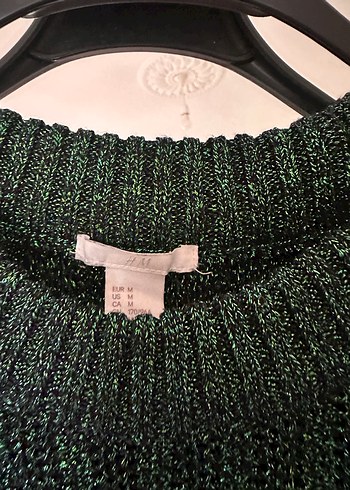 Uzun Kollu Yeşil Triko Kadın Kazak - Görsel 2