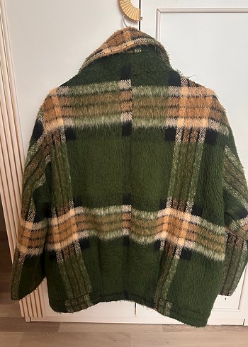 Düğmeli Haki Midi Yün Kadın Kaban - Görsel 3