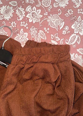 Kadın Kahverengi Düğmeli  Gömlek takım - Görsel 4