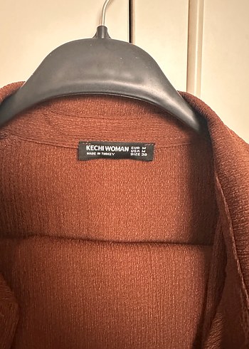 Kadın Kahverengi Düğmeli  Gömlek takım - Görsel 3