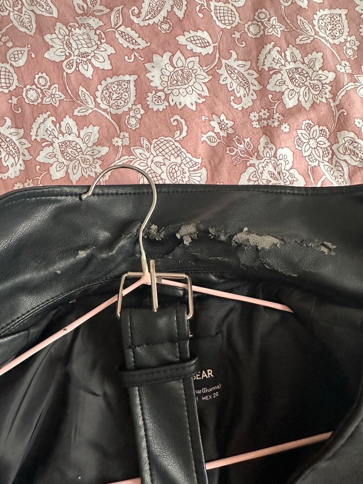 Kadın Siyah Biker Deri Ceket - Görsel 2