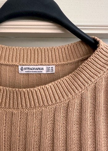 Bej Kadın Örgü Kısa Sweatshirt - Görsel 5