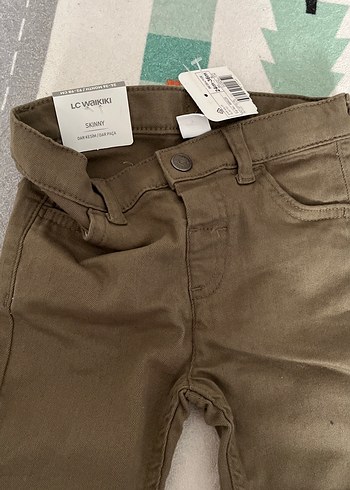 24-36 Ay Beden Erkek Çocuk Kahverengi Pamuklu Dar Paça Pantolon