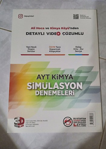 AYT Kimya Simülasyon Denemeleri 24 Adet