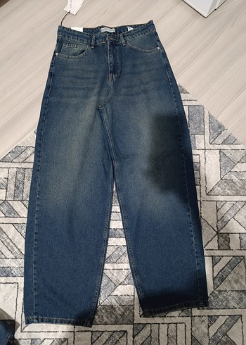 Lacivert Gri Rahat Kesim Kadın Jean