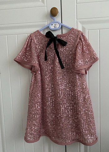 Pullu Pembe Kız Çocuk Elbisesi - Görsel 2