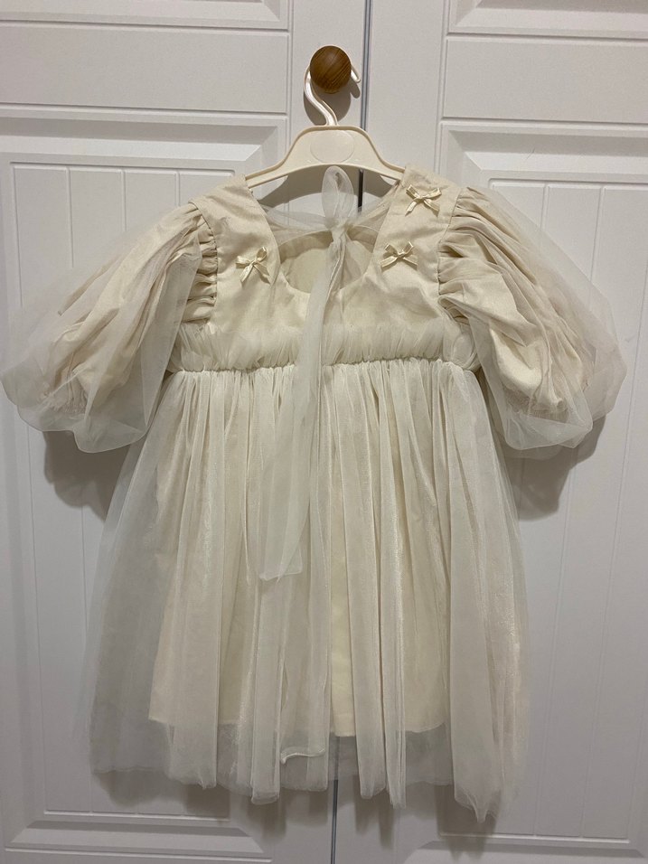 Pamuklu Nakışlı Beyaz Bohem Elbise - Görsel 3