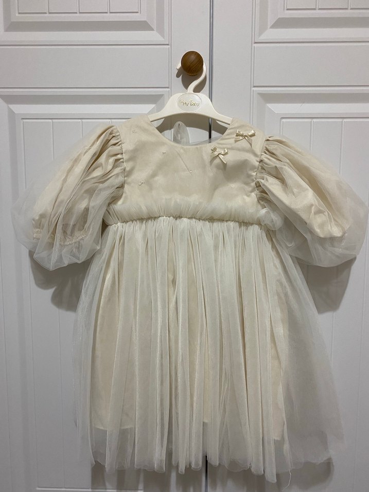 Pamuklu Nakışlı Beyaz Bohem Elbise - Görsel 2