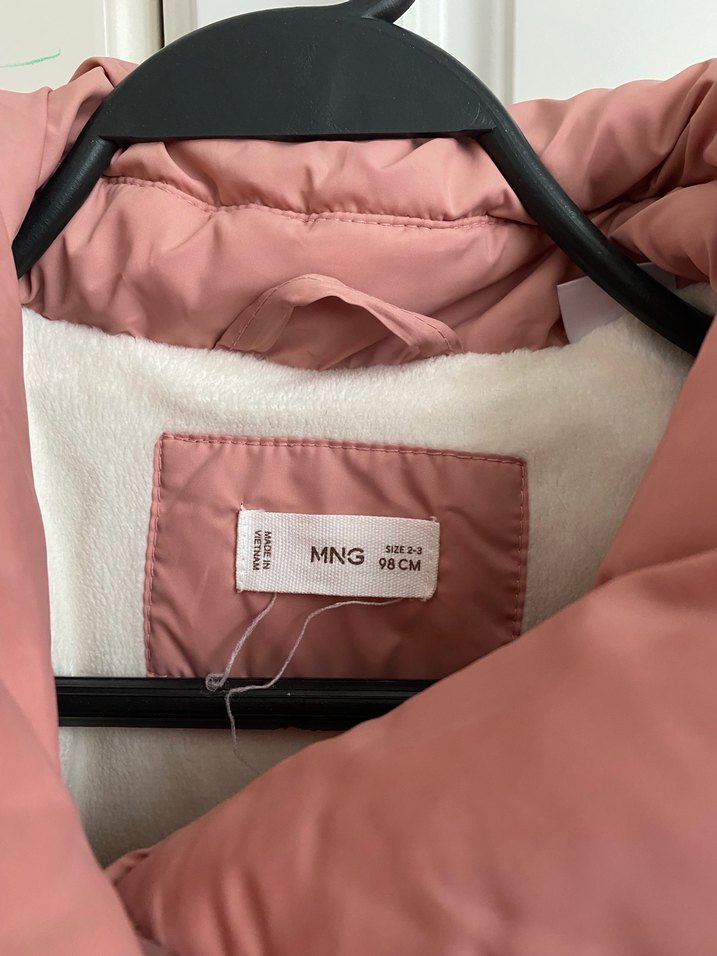 Düğmeli Pembe Kız Çocuk Mont - Görsel 2