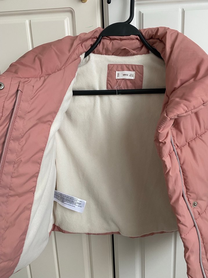 Düğmeli Pembe Kız Çocuk Mont - Görsel 3