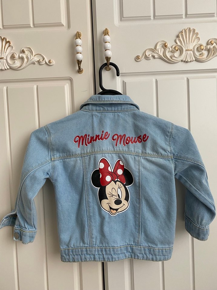 Nakışlı Mavi Kız Çocuk Kot Ceket - Görsel 2