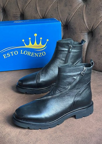 Erkek Siyah Fermuarlı Kauçuk Bot - Görsel 3