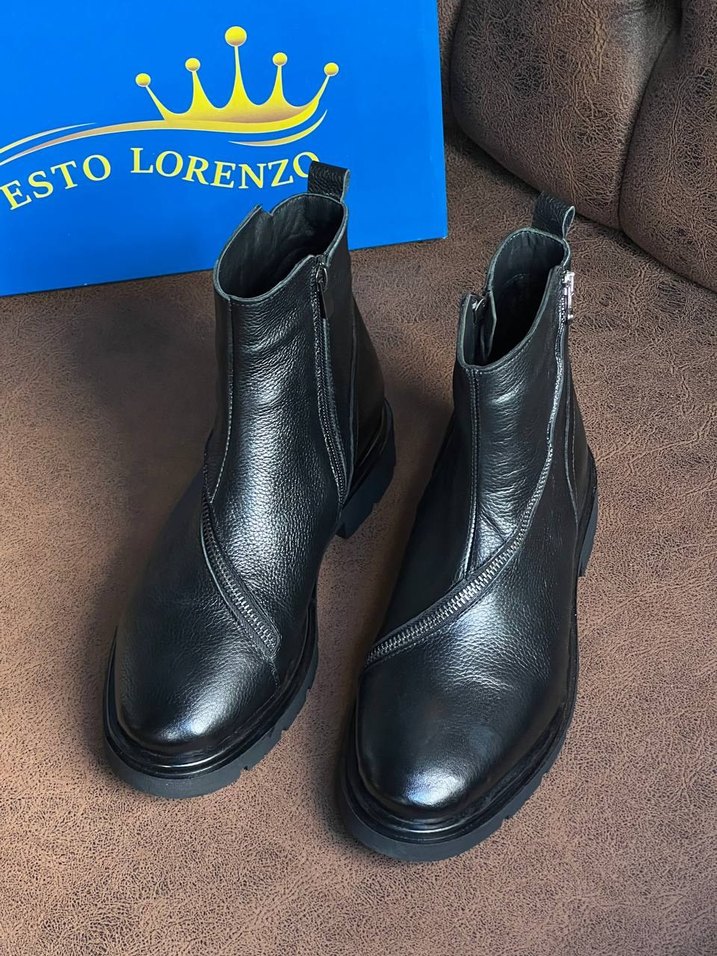 Erkek Siyah Fermuarlı Kauçuk Bot - Görsel 4