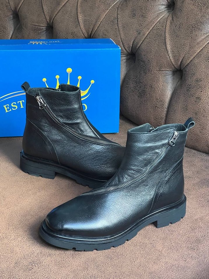 Erkek Siyah Fermuarlı Kauçuk Bot - Görsel 5