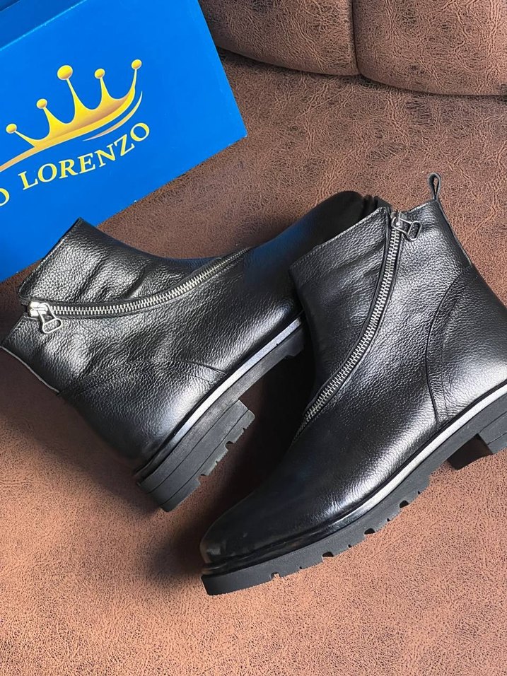 Erkek Siyah Fermuarlı Kauçuk Bot - Görsel 2