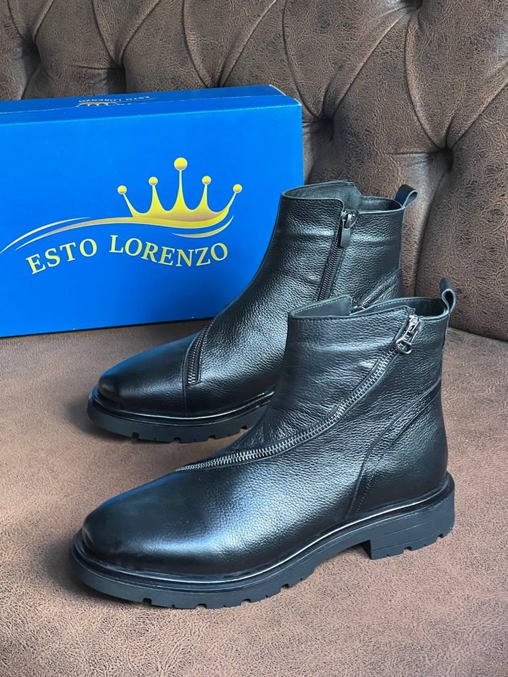 Erkek Siyah Fermuarlı Kauçuk Bot - Görsel 3