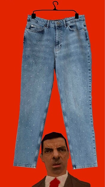Taşlı mom jean