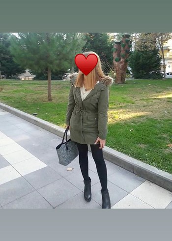 Yeşil parka kaban - Görsel 2