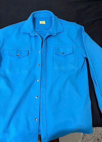 Mavi Düğmeli Erkek Gömlek ceket - Görsel 2