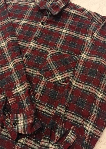 American Vintage Bordo Ekoseli Oduncu Gömleği