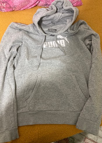 Gri Kapüşonlu Kadın Sweatshirt