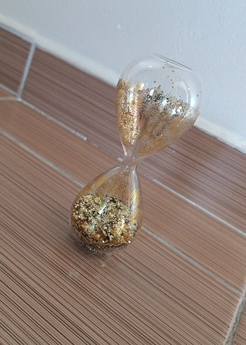 Parlak Altın Renkli Dekoratif kum saati