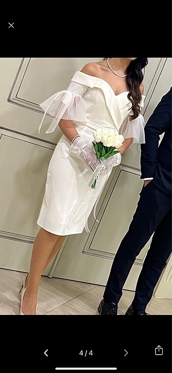 m Beden beyaz Renk Nikah Elbisesi