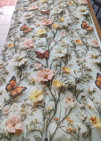 Pastel Renkli Bohem Çiçek Desenli yatak örtüsü