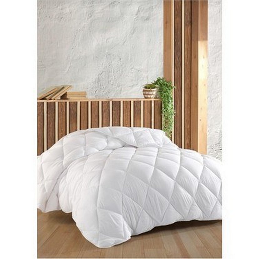 Beyaz Düz Desenli Yorgan mikrofiber - Görsel 4