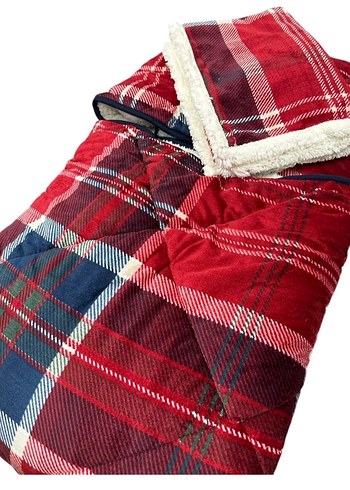 Merinos Kırmızı Ekose Desenli Yorgan Seti - Görsel 4