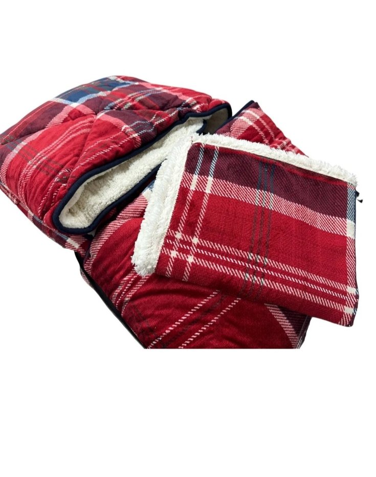 Merinos Kırmızı Ekose Desenli Yorgan Seti - Görsel 3